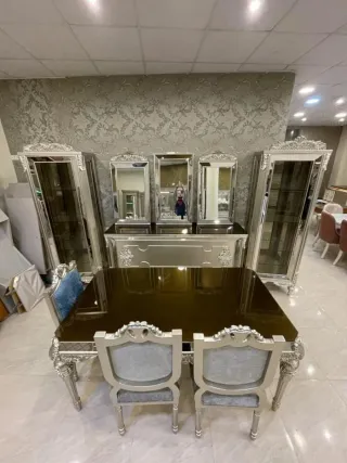 Muebles de salón de lujo plateados