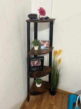 Mueble esquinero Estantería Madera y Metal