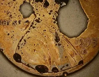 MONEDA 1 CENTAVO LINCOLN.1995D.ERROR LAMINACION.