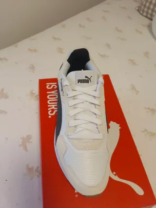 Zapatillas Puma Hombre Blancas y Negras