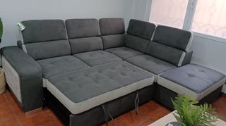 Sofá Cama Rinconera + Puff Arcón