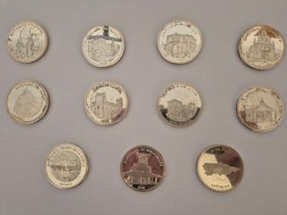 Lote 11 medallas Vírgenes Asturias chapado plata