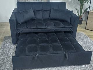Sofá Cama 2 Plazas Negro