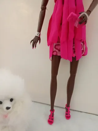 Muñeca Barbie Pelo Negro y Rosa