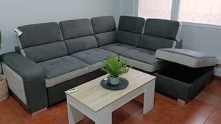 Sofá Cama Rinconera + Puff Arcón