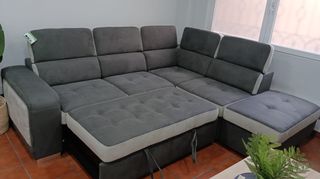 Sofá Cama Rinconera + Puff Arcón