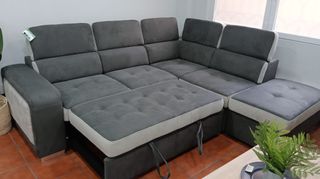 Sofá Cama Rinconera + Puff Arcón