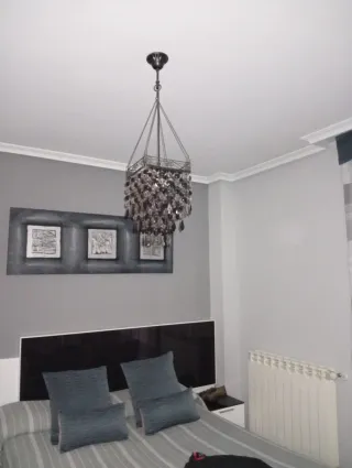 Lámpara colgante cristal y metal