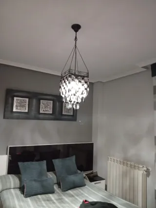 Lámpara colgante cristal y metal