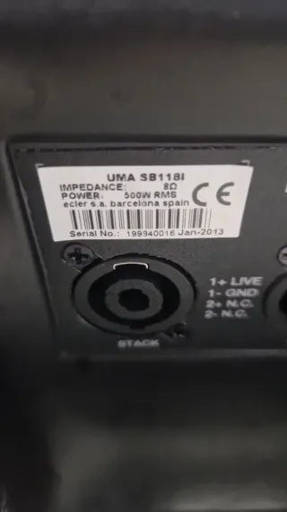 Subgrave Ecler UMA SB1181 Negro