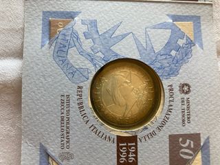 Moneta 10,000 Lire in argento commemorativa 50*