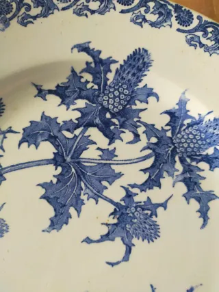 Piatto antico porcellana decoro blu