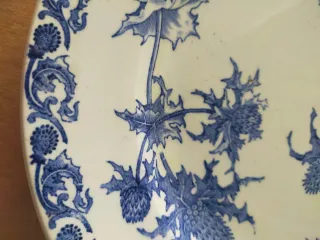 Piatto antico porcellana decoro blu