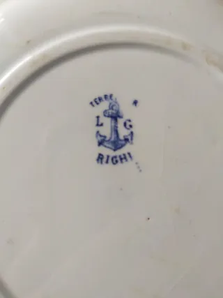 Piatto antico porcellana decoro blu