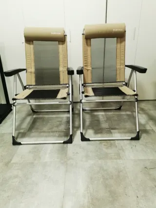 2 Sillas Camping Quechua Beige