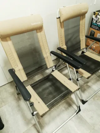 2 Sillas Camping Quechua Beige