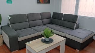 Sofá Cama Rinconera + Puff Arcón