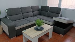 Sofá Cama Rinconera + Puff Arcón