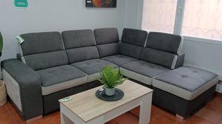 Sofá Cama Rinconera + Puff Arcón