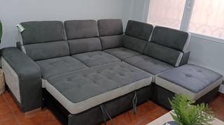 Sofá Cama Rinconera + Puff Arcón