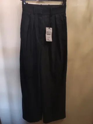 Pantalón ancho pinzas ZARA Talla XS