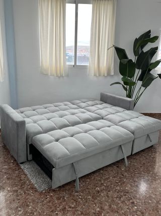 Sofá Cama Gris Chaiselongue - Liquidamos!