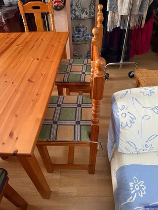 Mesa comedor madera provenzal 6 sillas