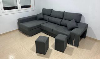 Sofá Chaiselonge Beige Tela