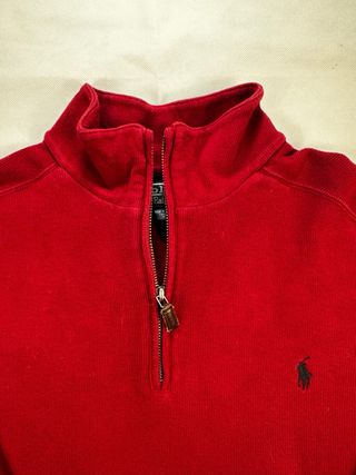 Polo Ralph Lauren Jersey Quarter Zip Rojo Talla XL