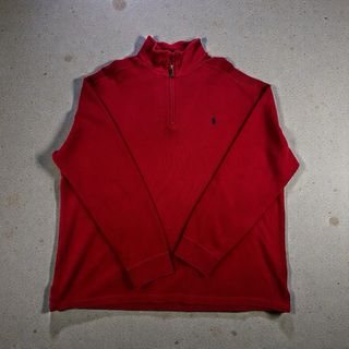 Polo Ralph Lauren Jersey Quarter Zip Rojo Talla XL