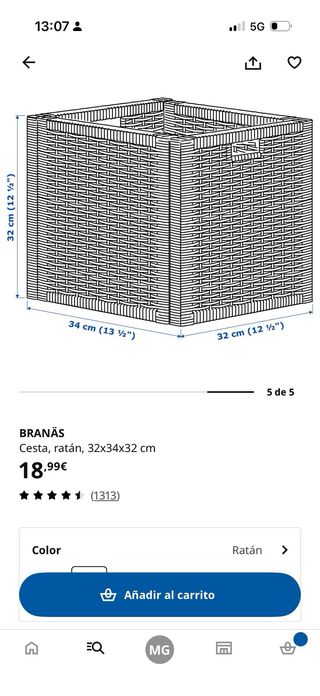 Mueble KALLAX + 4 CESTOS BRANAS