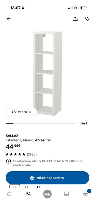 Mueble KALLAX + 4 CESTOS BRANAS