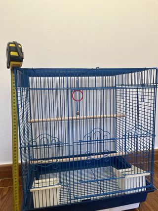 Jaula azul para ninfa o cotorra