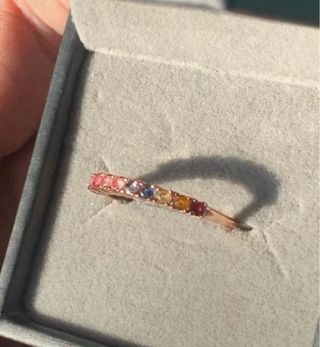 Anillo Plata Zafiros Multicolor