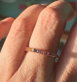 Anillo Plata Zafiros Multicolor