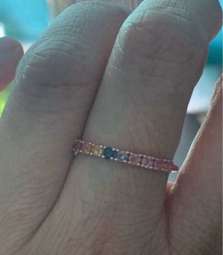 Anillo Plata Zafiros Multicolor