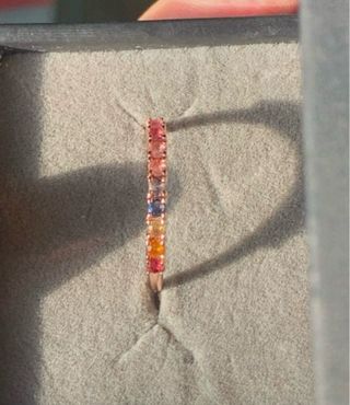 Anillo Plata Zafiros Multicolor