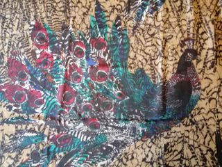 Pañuelo estampado pavo real