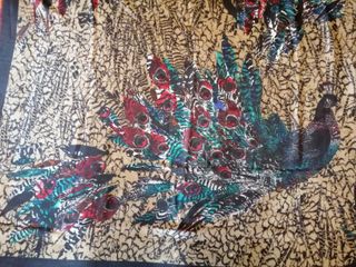 Pañuelo estampado pavo real