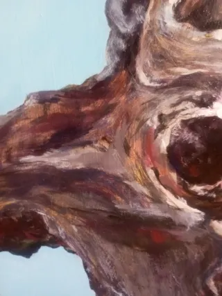 Cuadro Tronco Encina Óleo sobre Tabla