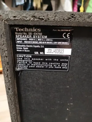 Cadena de música y altavoces Technics