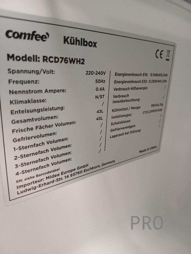 Mini nevera - RCD76WH2 - COMFEE.