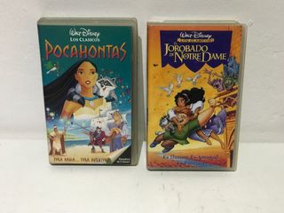 2 Cintas VHS Disney: Pocahontas y Jorobado