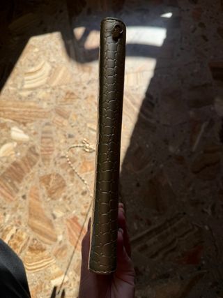 Bolso Clutch Dorado Cocodrilo