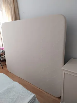 Base tapizada cama beige