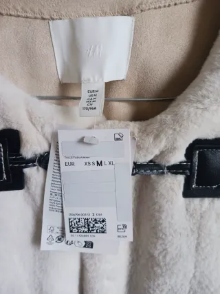 Pellicciotto ecologico nuovo beige/bianco