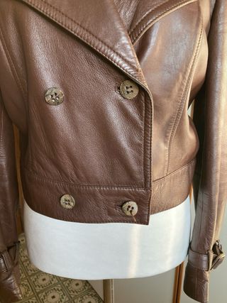 Giacca in pelle donna vintage marrone