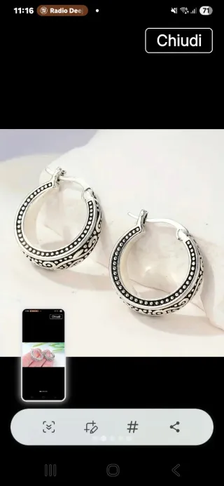 Orecchini stile bohémien argento