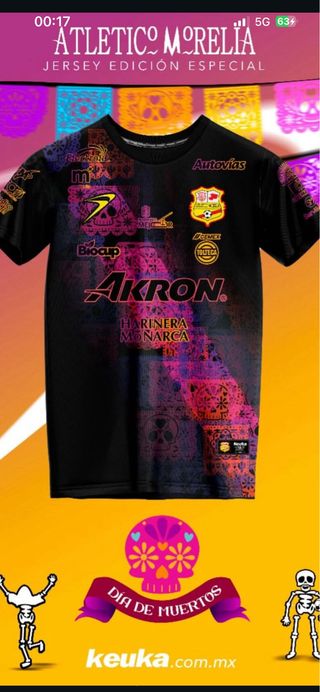 camiseta keuka atletico morelia  Diamuertos mexico