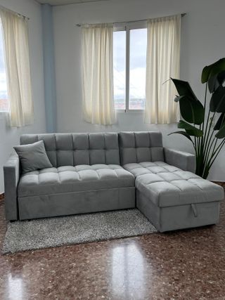 Sofá Cama Gris Chaise Longue - CHOLLO!